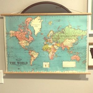 Hanging World Map Wall Art